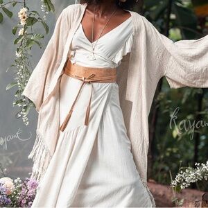 Kayame Organic Cotton Kimono with Tassels